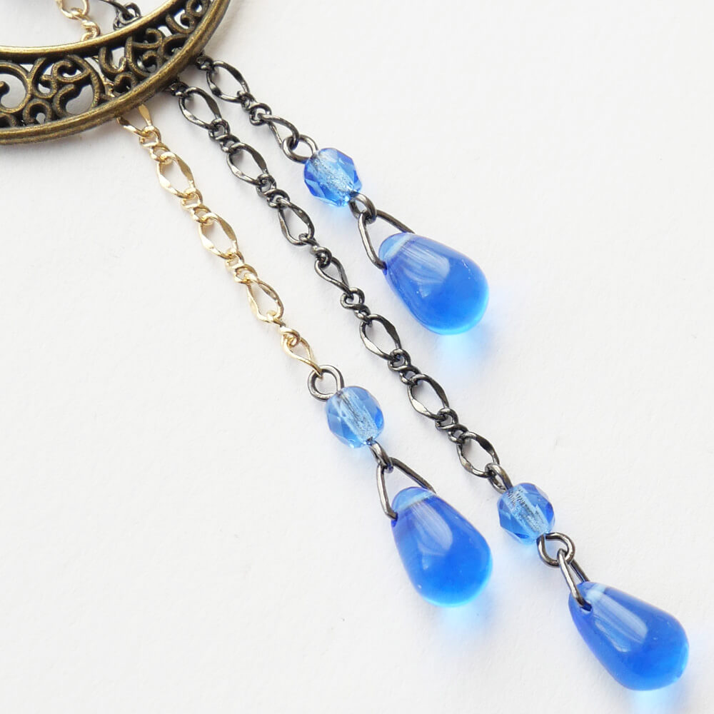 和 カンザシ 簪 青 薔薇 三日月 かんざし 1本 シンプル