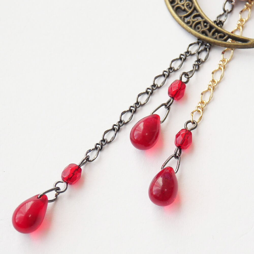 和 カンザシ 簪 赤 薔薇 三日月 かんざし 1本 シンプル