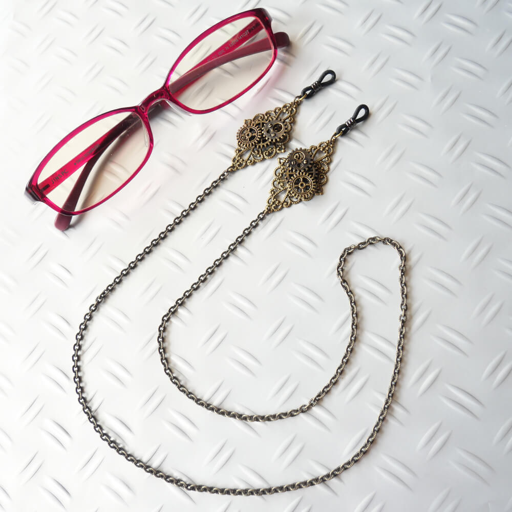 スチームパンク アンティーク 歯車 グラスコード・メガネチェーン