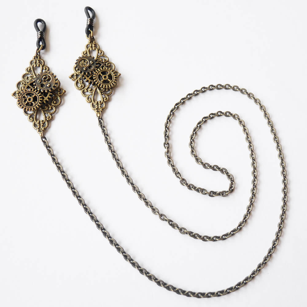 スチームパンク アンティーク 歯車 グラスコード・メガネチェーン