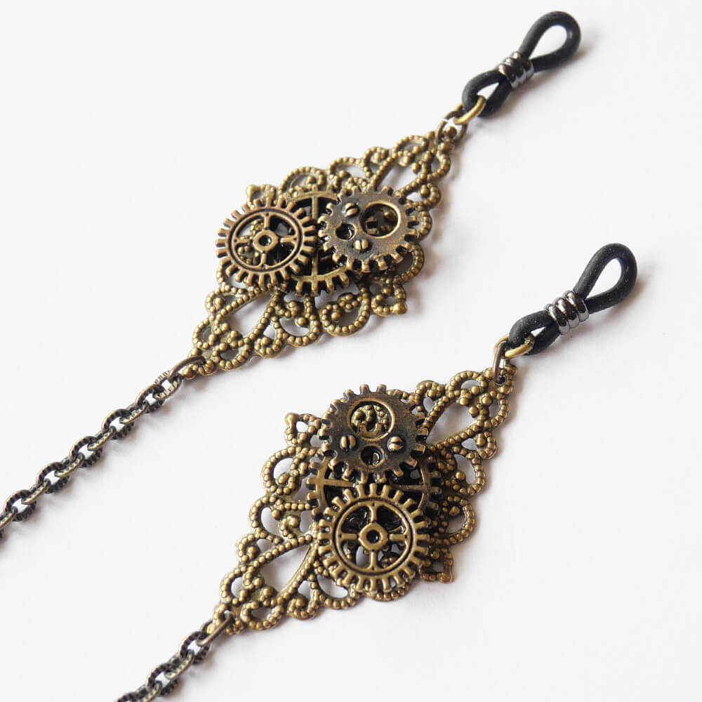 スチームパンク アンティーク 歯車 グラスコード・メガネチェーン