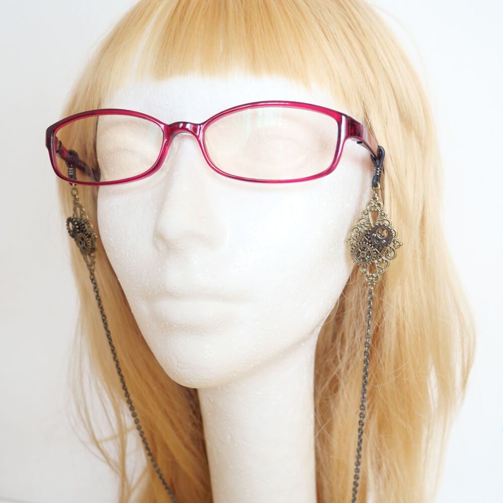 スチームパンク アンティーク 歯車 グラスコード・メガネチェーン