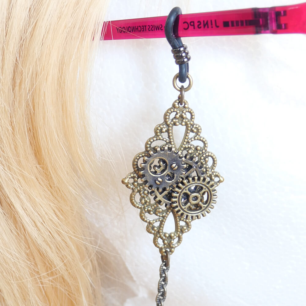 スチームパンク アンティーク 歯車 グラスコード・メガネチェーン