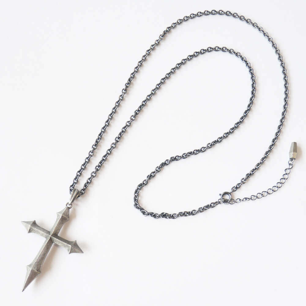 ゴスロリ クロス ネックレス アンティークシルバー 十字架　銀古美