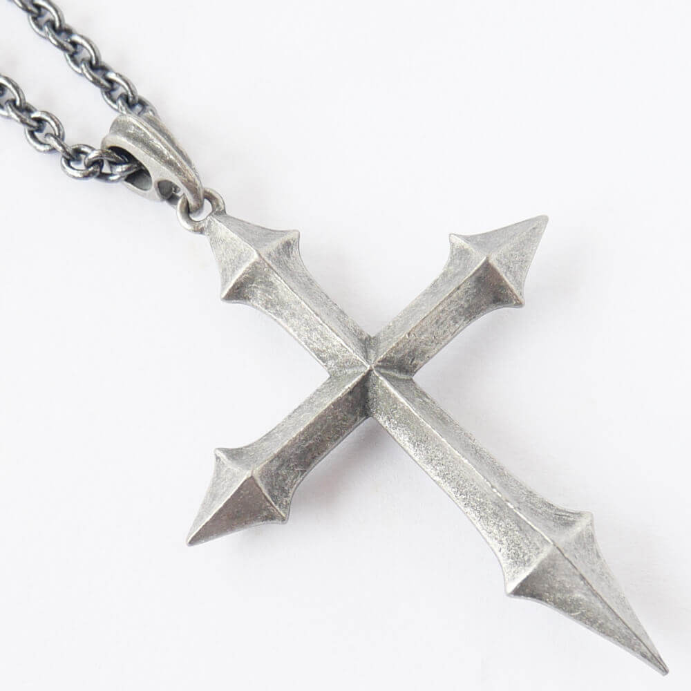 ゴスロリ クロス ネックレス アンティークシルバー 十字架　銀古美