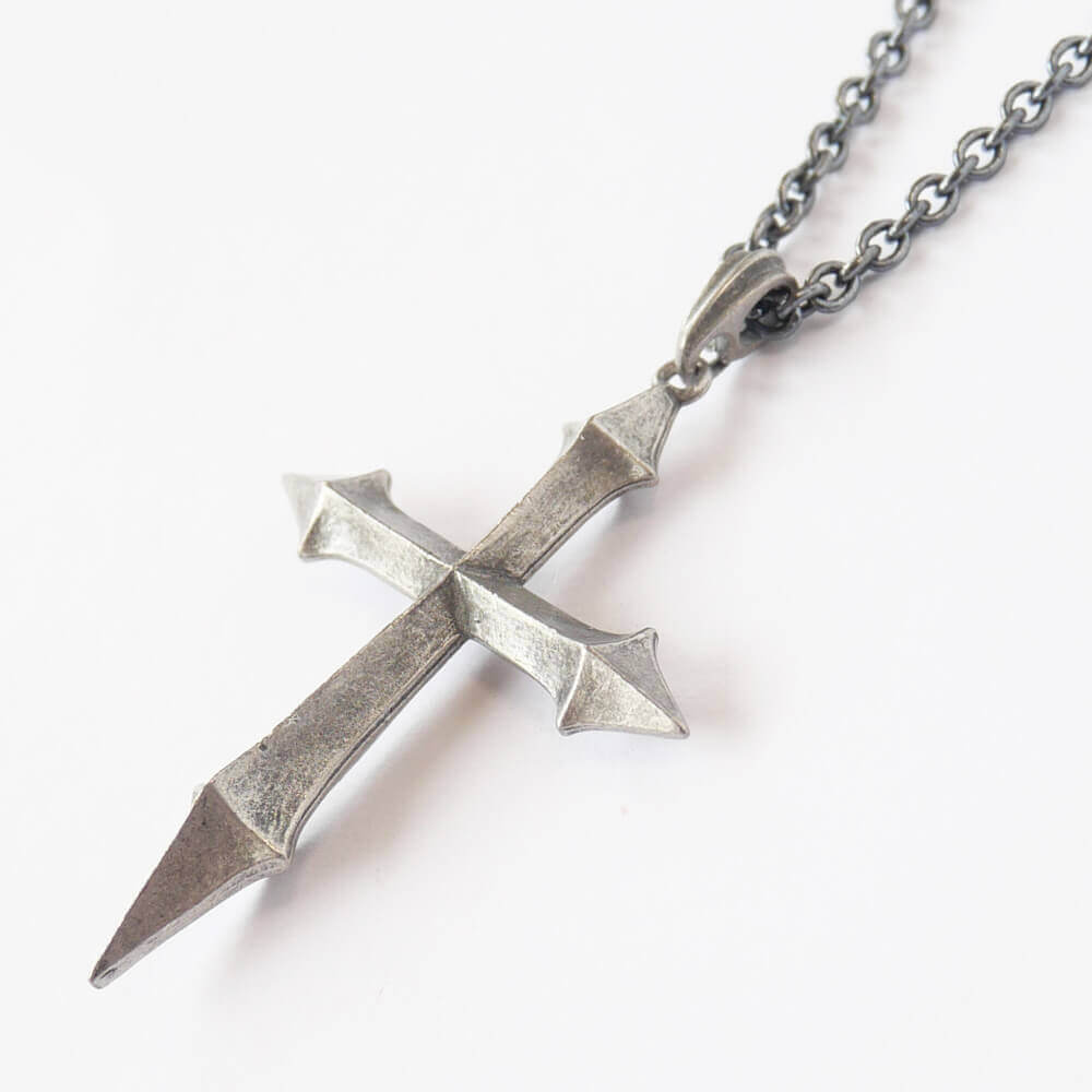 ゴスロリ クロス ネックレス アンティークシルバー 十字架　銀古美