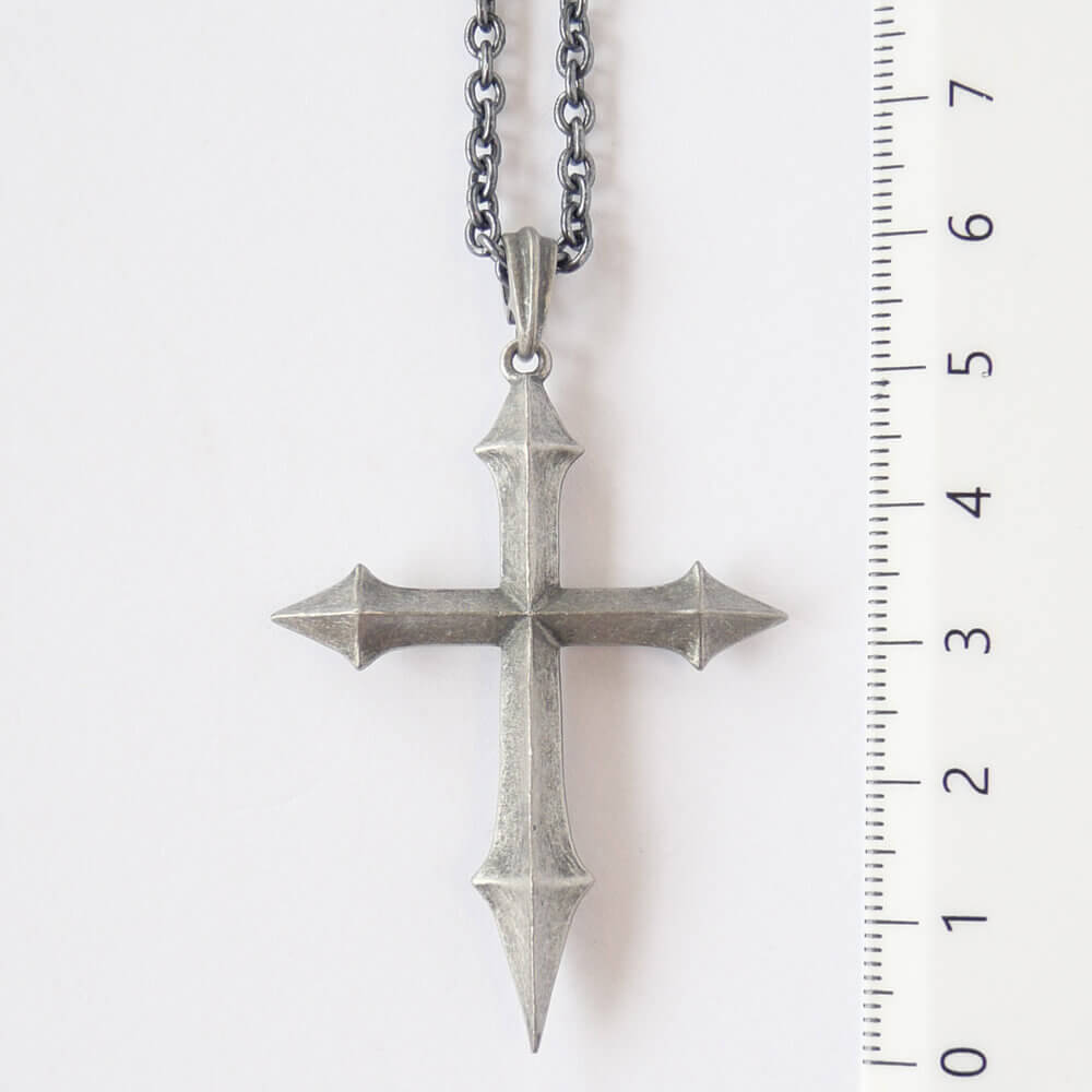 ゴスロリ クロス ネックレス アンティークシルバー 十字架　銀古美