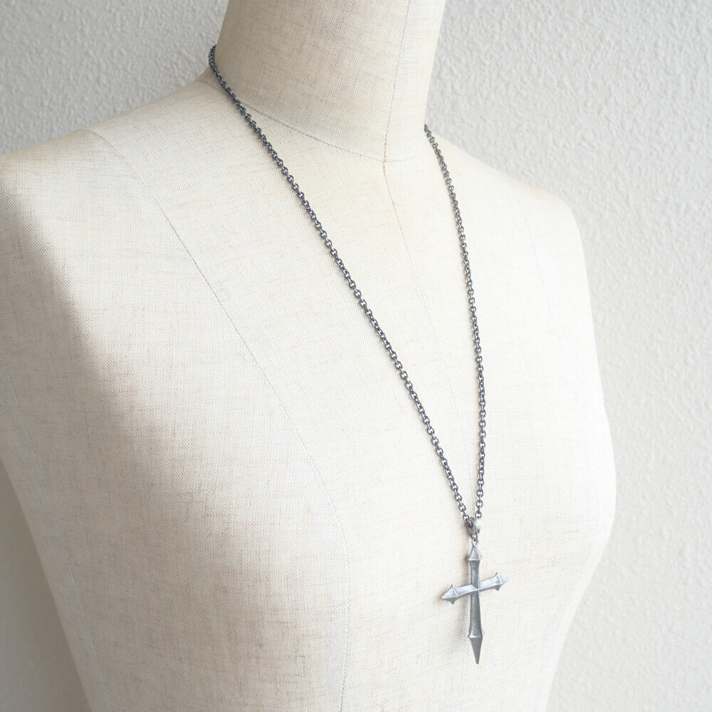 ゴスロリ クロス ネックレス アンティークシルバー 十字架　銀古美
