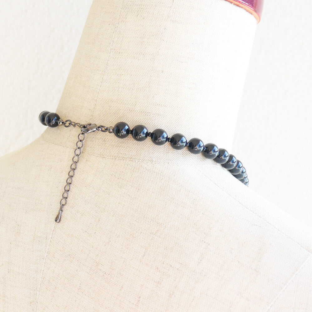 十字架 ブラック ボール ネックレス