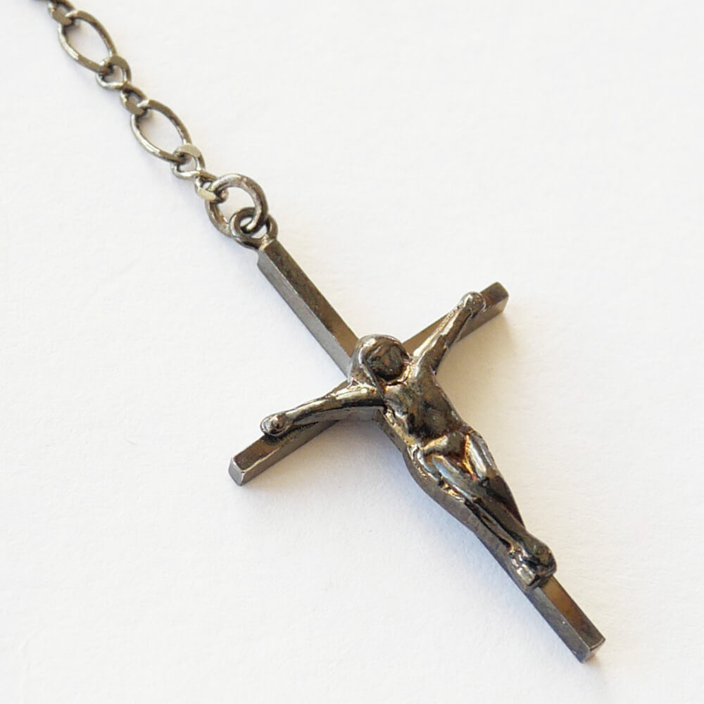 パワーストーン アメジスト 天然石 クロス ロザリオ ネックレス