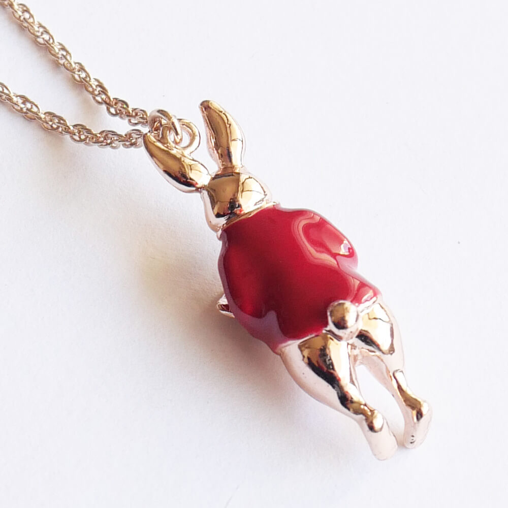 Alice in Wonderland Rabbit Trump Pendant Necklace Lolita Accessory