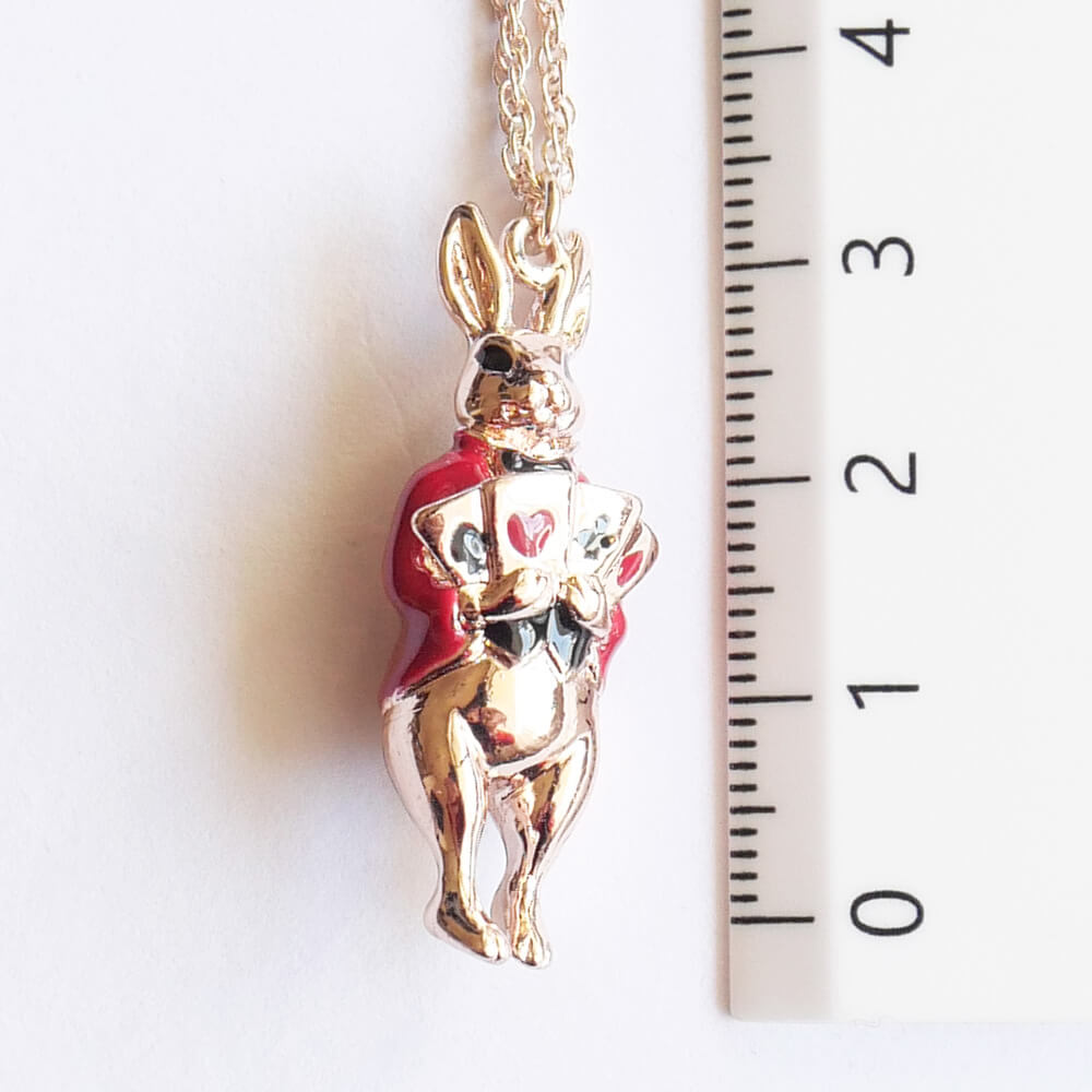 Alice in Wonderland Rabbit Trump Pendant Necklace Lolita Accessory