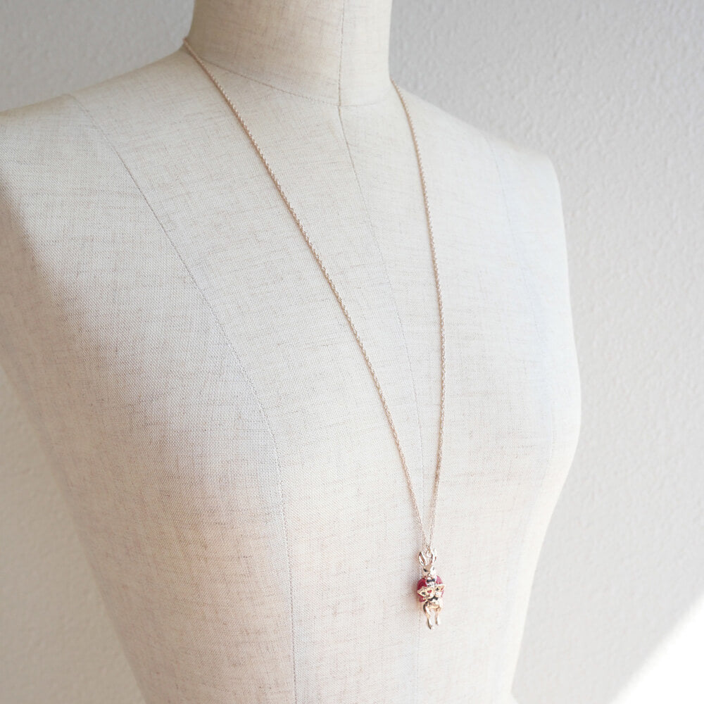 Alice in Wonderland Rabbit Trump Pendant Necklace Lolita Accessory
