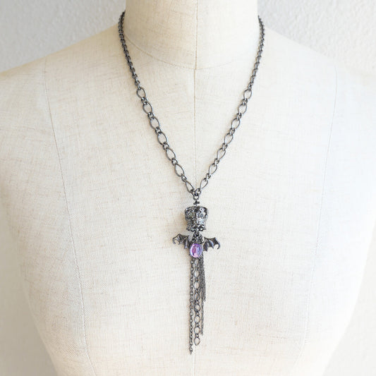 [Gothic Halloween] Purple Bat Necklace