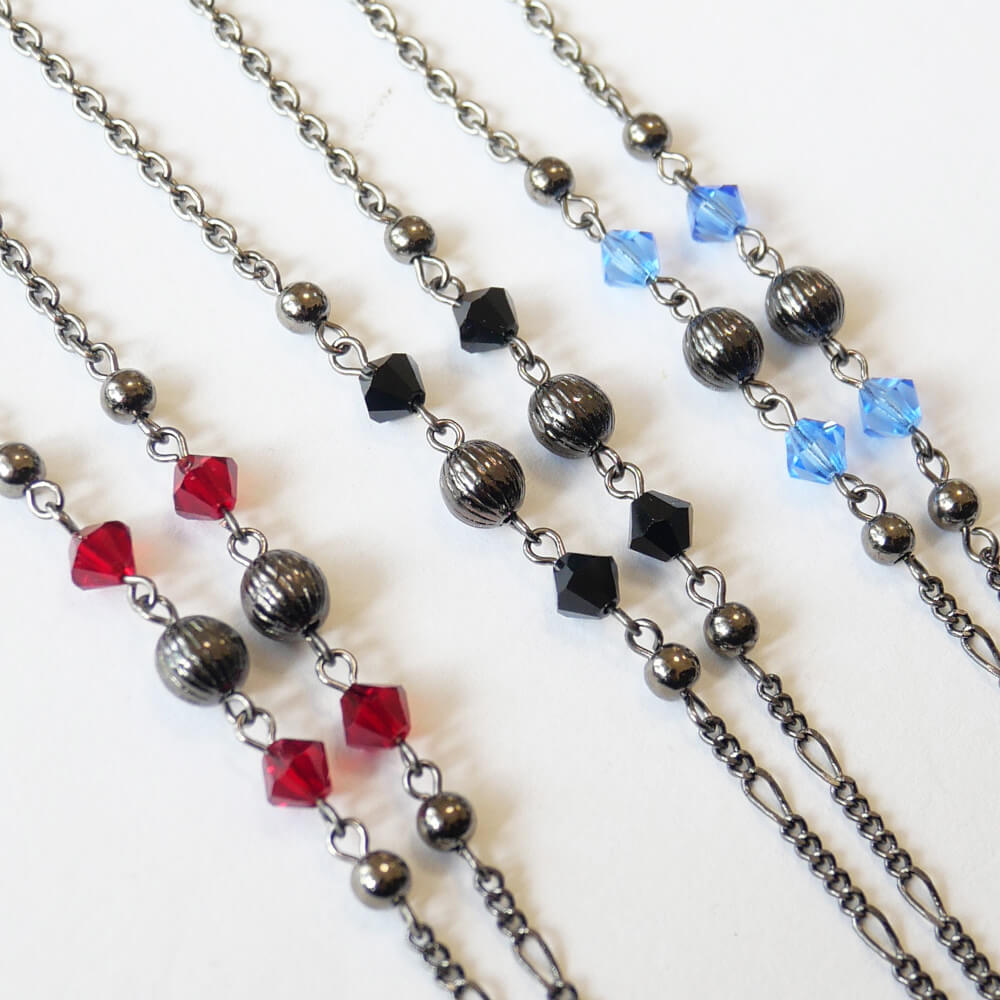 ガンメタ 薔薇 ゴスハート ネックレス ゴスロリ レディース