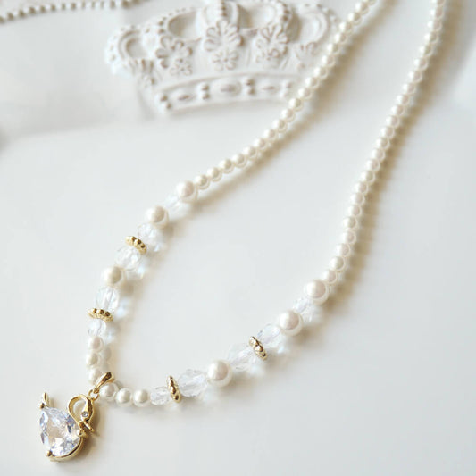 ネックレス ロリータ 白鳥 スワン パール エレガンス レディース 甘ロリ 姫系 ゴスロリ 可愛い ペンダント