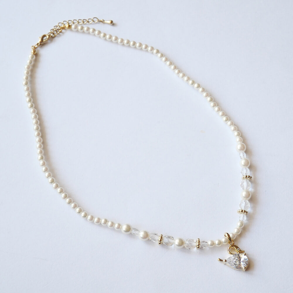 ネックレス ロリータ 白鳥 スワン パール エレガンス レディース 甘ロリ 姫系 ゴスロリ 可愛い ペンダント