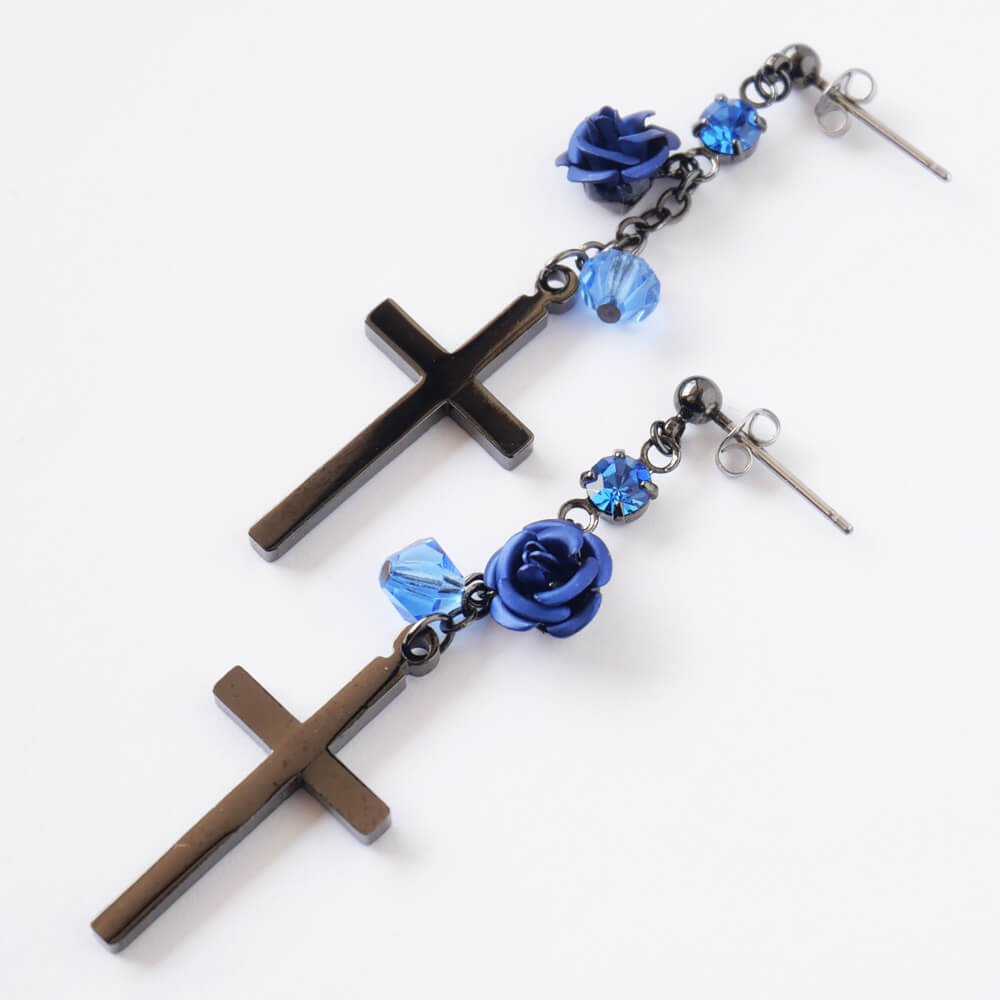tearsheaven ティアーズヘブン 薔薇＆十字架ピアス ローズ クロス