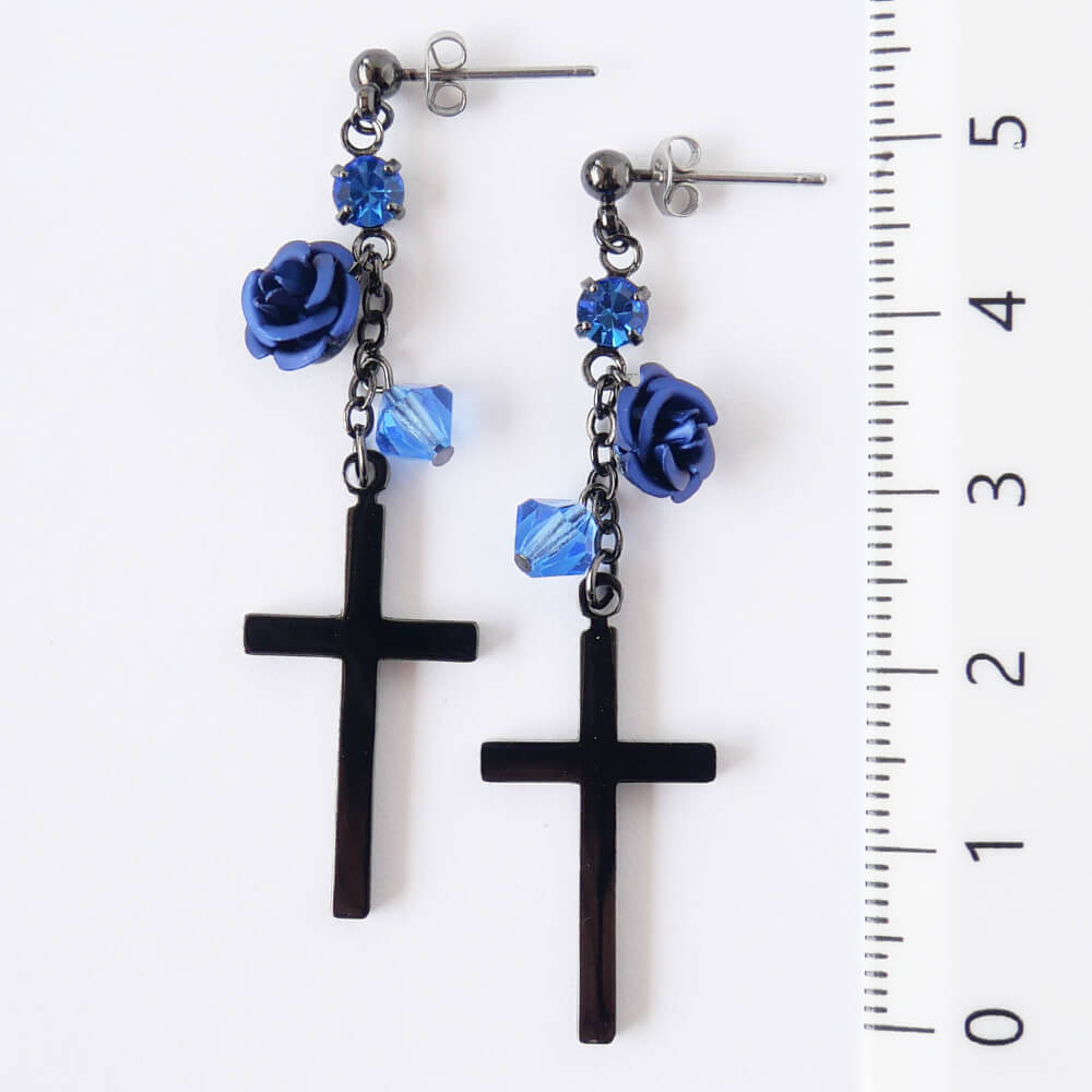 tearsheaven ティアーズヘブン 薔薇＆十字架ピアス ローズ クロス