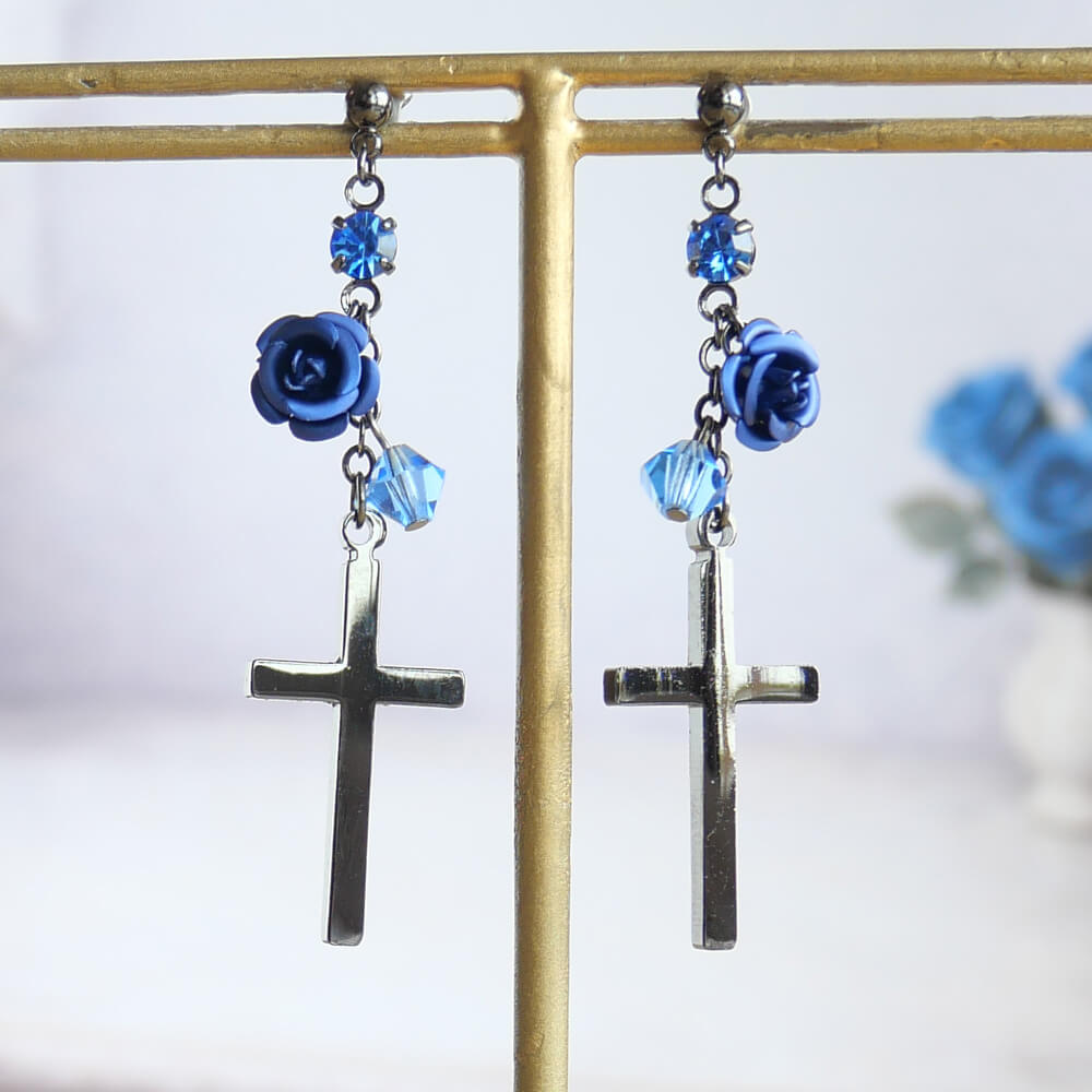 tearsheaven ティアーズヘブン 薔薇＆十字架ピアス ローズ クロス