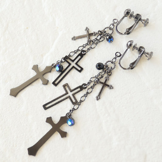 ゴシック十字架　ゴスクロス イヤリング