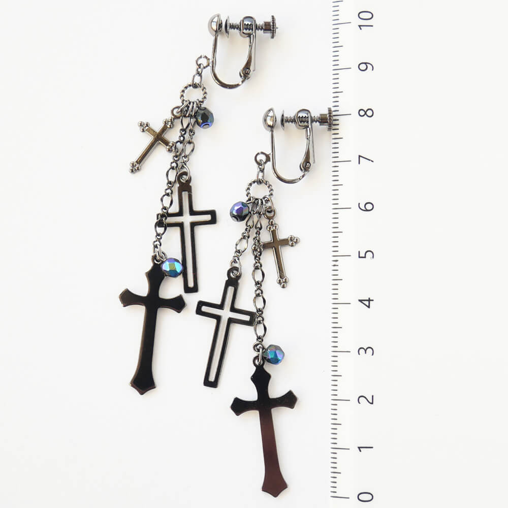 ゴシック十字架　ゴスクロス イヤリング