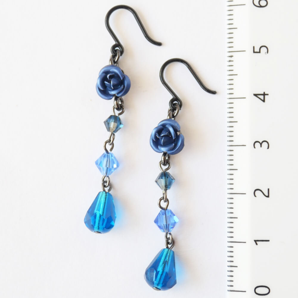 樹脂ピアス 薔薇 ミニ ドロップ