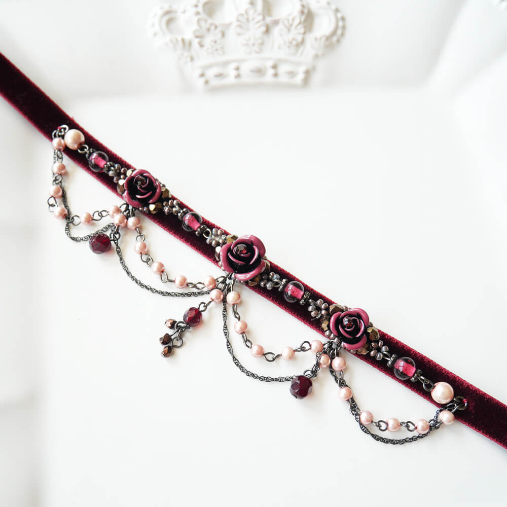Rose Choker Gothic Style