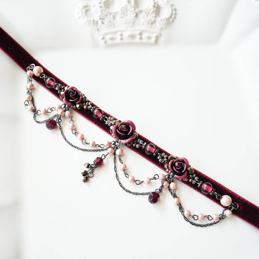 Rose Choker Gothic Style