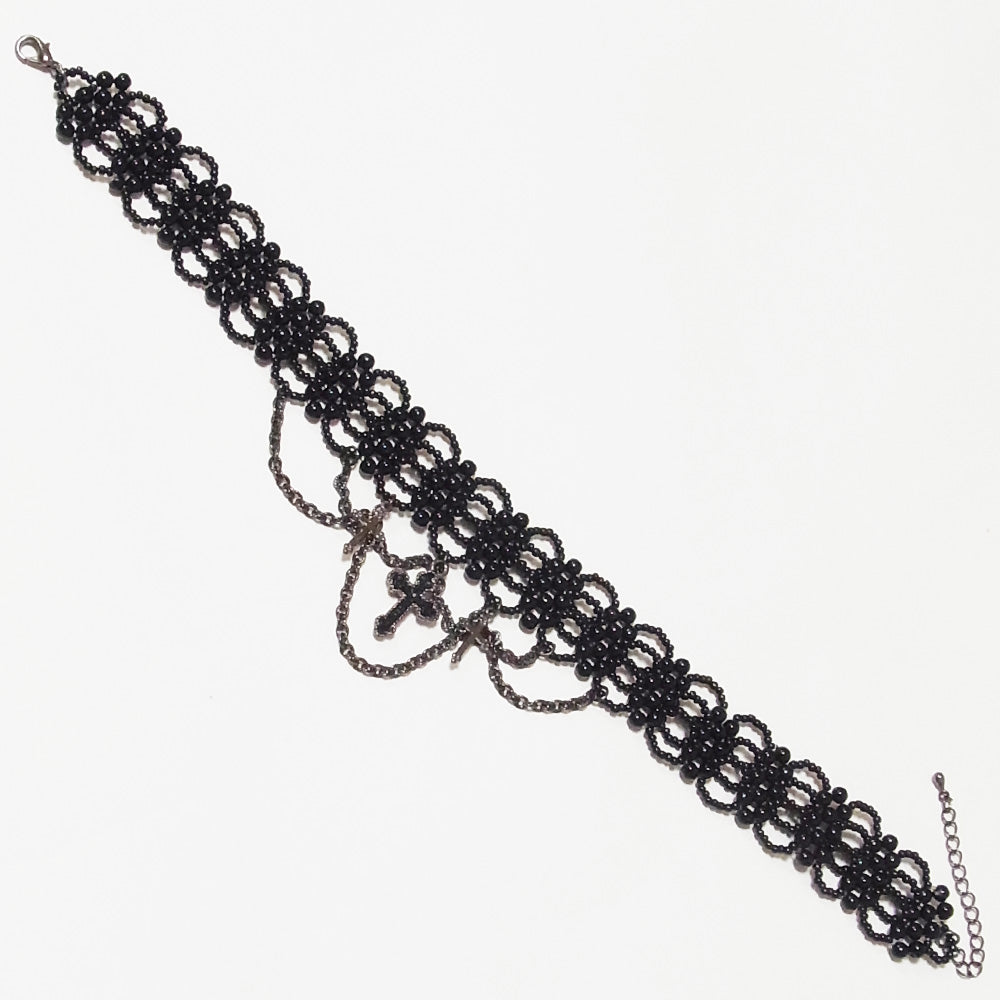 Cross Pearl Beads Cross Choker Gothic Lolita Women's